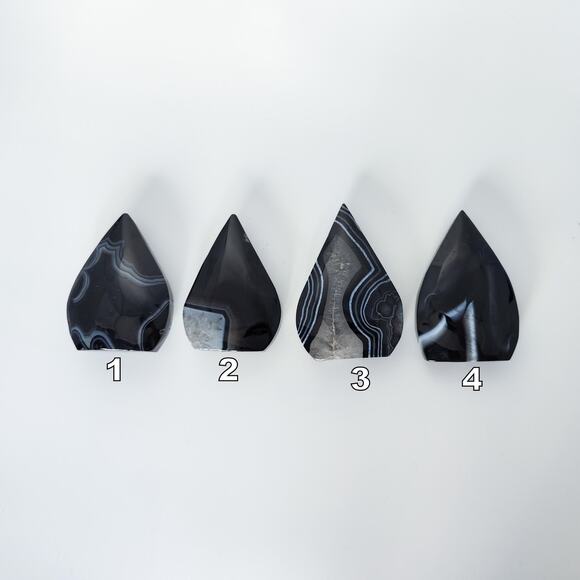 Black Agate Freeform Flame Crystal Black Onyx - Picture 6 of 10